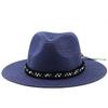 Summer men's and women's straw hats ins fashion black bead sun hats Panama straw hats retro bohemian sun hats