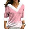 Women's Christmas V-Neck Top Elegant Cut for Party Date and Casual Wear