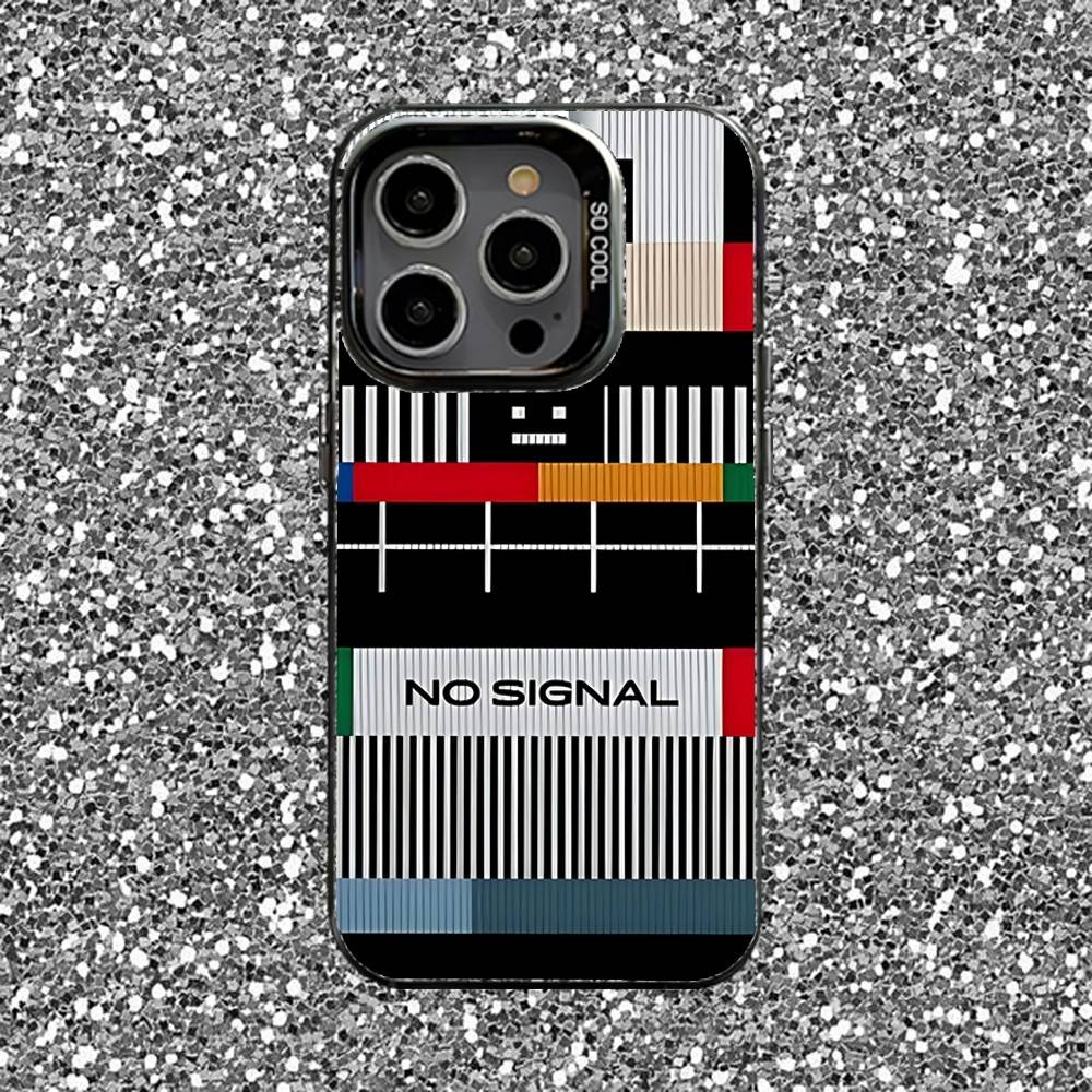 

No Signal TV Phone Case For iPhone 16,15,14,13,12,11,Pro,XS,Max,Plus,Mini,SE Black Candy Matte Shockproof Cover iPhone11PRO