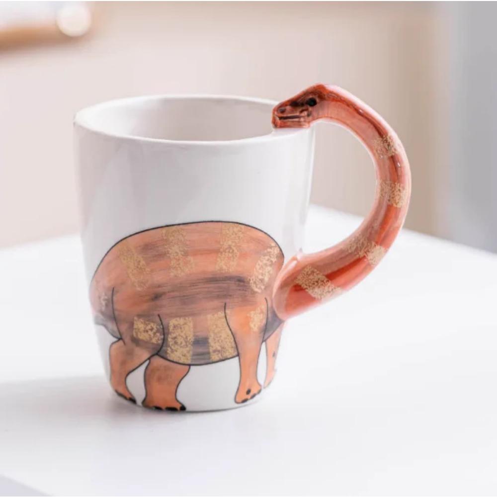 Hand Drawn 3d Ceramic Animal Water Cup Tiger Flamingo High-Value Creative Design Dining Table Items Ceramic Water Cup Gifts