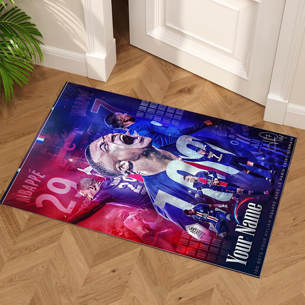 Mbappé Personalized Text Carpet Suitable for Entryway Balcony Bedrooms Hallway Antislip Carpet Decorate Offices Perfect Birthday/Christmas Gift Idea