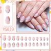 Easter Round Head Cute Rabbit & Flower Nail Art Set - 24 Detachable Glossy False Nails