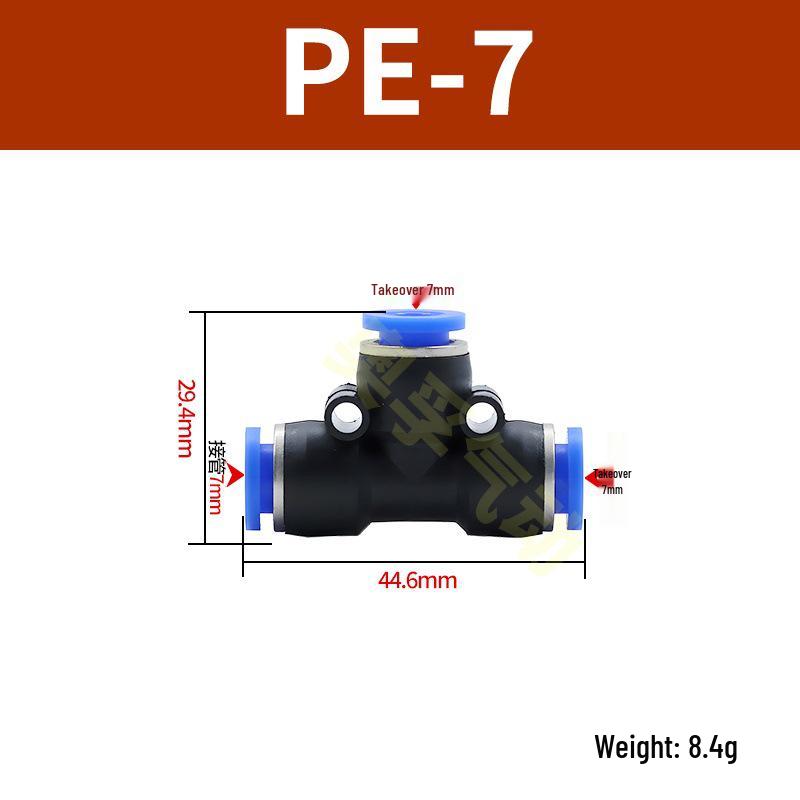 Pneumatická T-redukce rychlospojka pro PE trubky (4-14 mm)