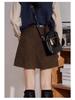Women's Retro High-Waist Corduroy A-Line Skirt: Age-Reducing, Pleated, Simple, Versatile, Anti-Exposure Design for Autumn