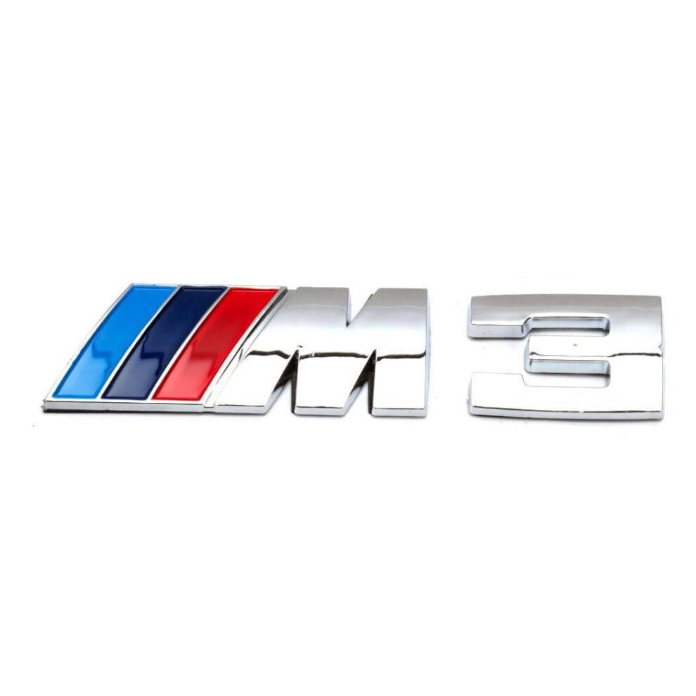 Emblema Logo Badge BMW M3 Sticker M Performance Serie 3 Cromo Argento Mpower BMW