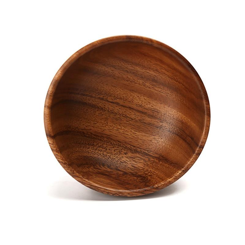 1PC Handmade acacia wooden bowl rice salad bowl rice soup bowl wide bowl small wooden bowl dinner bowl kitchen kitchen wooden utensils | wooden bowl |