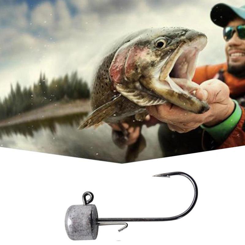 Details about &nbsp;5pcs fishing hook jig head with crank hook weight lead Jig hard Hot UK lure H5C3