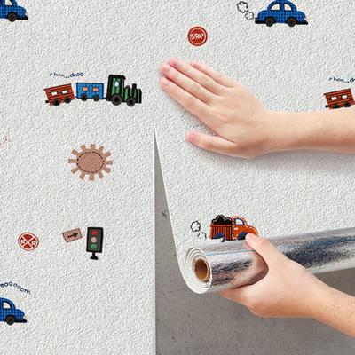 Papel pintado autoadhesivo 3D de dibujos animados impermeable a prueba de humedad para renovación de dormitorio infantil, sala de estar, adhesivo de pared, decoración del hogar