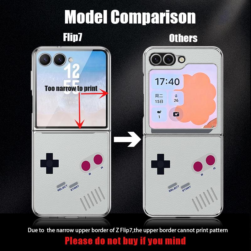 Retro Game Boy Camera Print Case For Samsung Z Flip 8 7 6 5 Hybrid 3in1 Leather Skin Plating Folding Phone Cover For Galaxy Z Flip8 Flip7 Flip6
