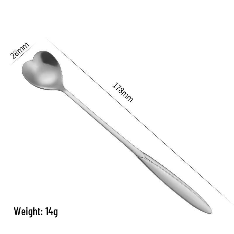 Cherry Blossom Stainless Steel Long Handle Stirring Spoon for Coffee, Dessert, and Honey