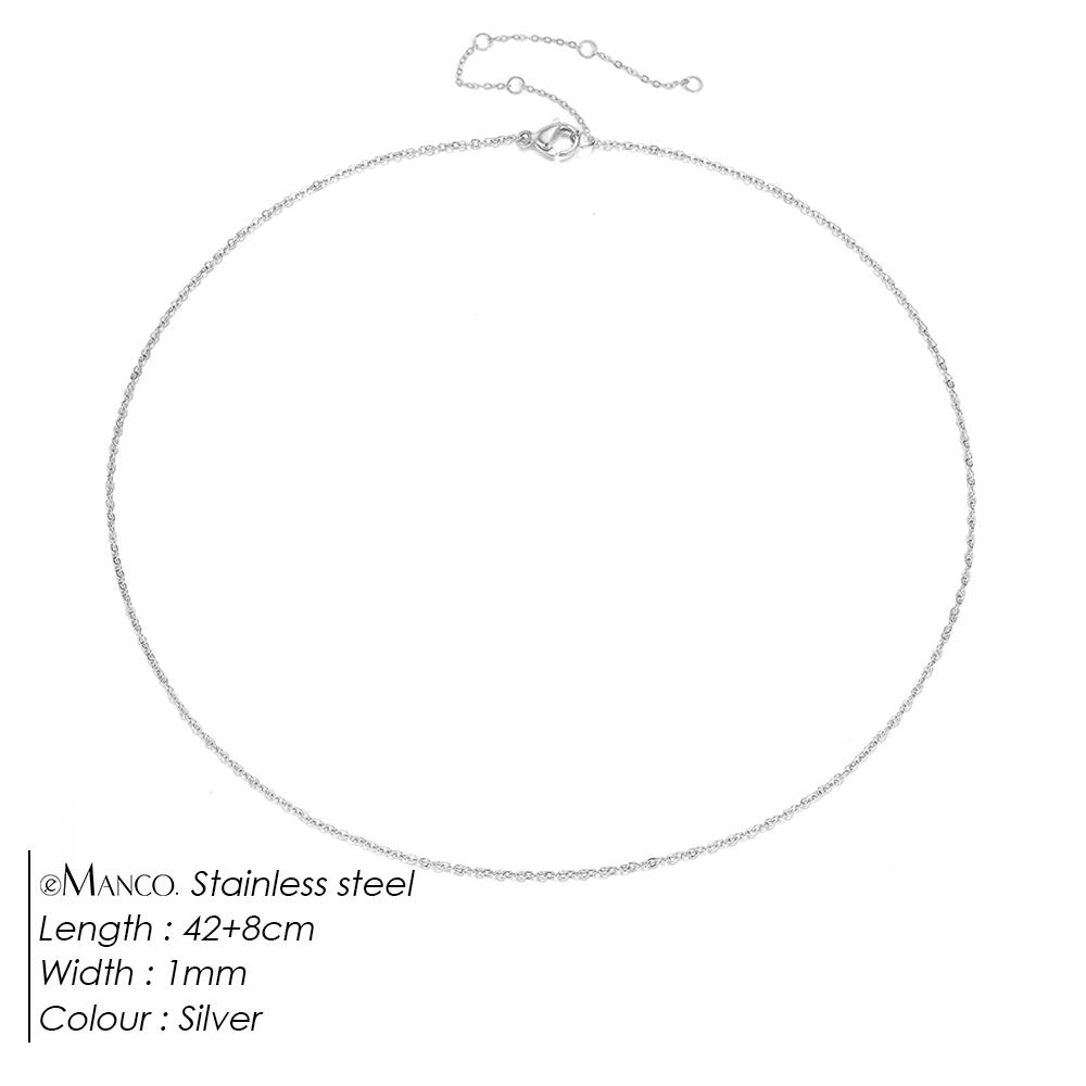 eManco Classic Fine Chain Necklace Stainless Steel Adjustable Women's Accessories Wholesale