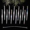 12pcs Christmas Novelties 2026 2027 Clear Acrylic Twisted Icicle Cone Christmas Pendant For  Xmas Tree New Year Eve Decoration