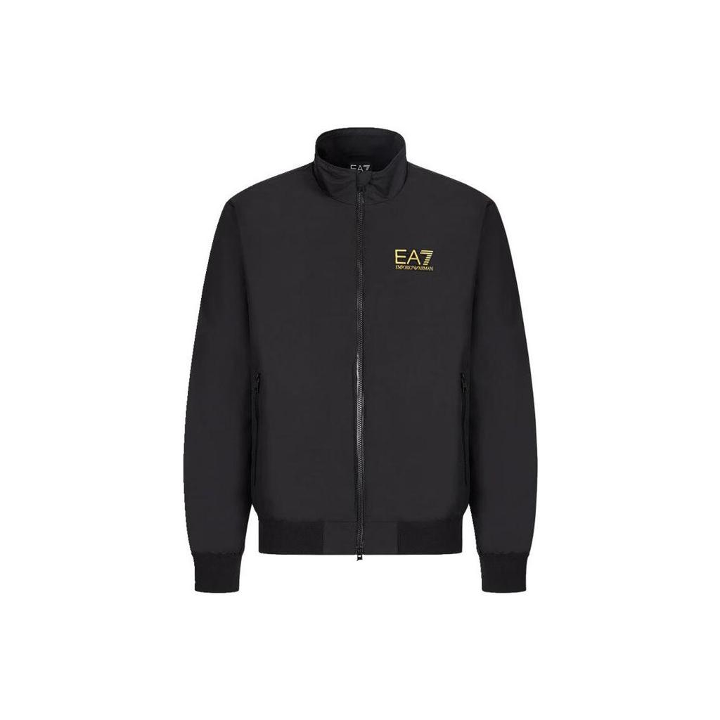 EMPORIO ARMANI EA7 FW22 Letter Logo Print Zippers Stand Collar Fleece Lined Jackets & Coats Men's 6LPB27-PN27Z-0208