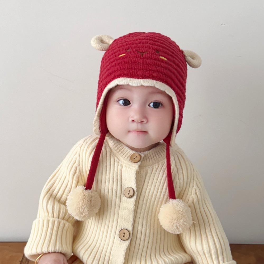 Warm Plush Baby Beanie Lamb Design Earflap Cap Comfort Kids Knit Hat Kids