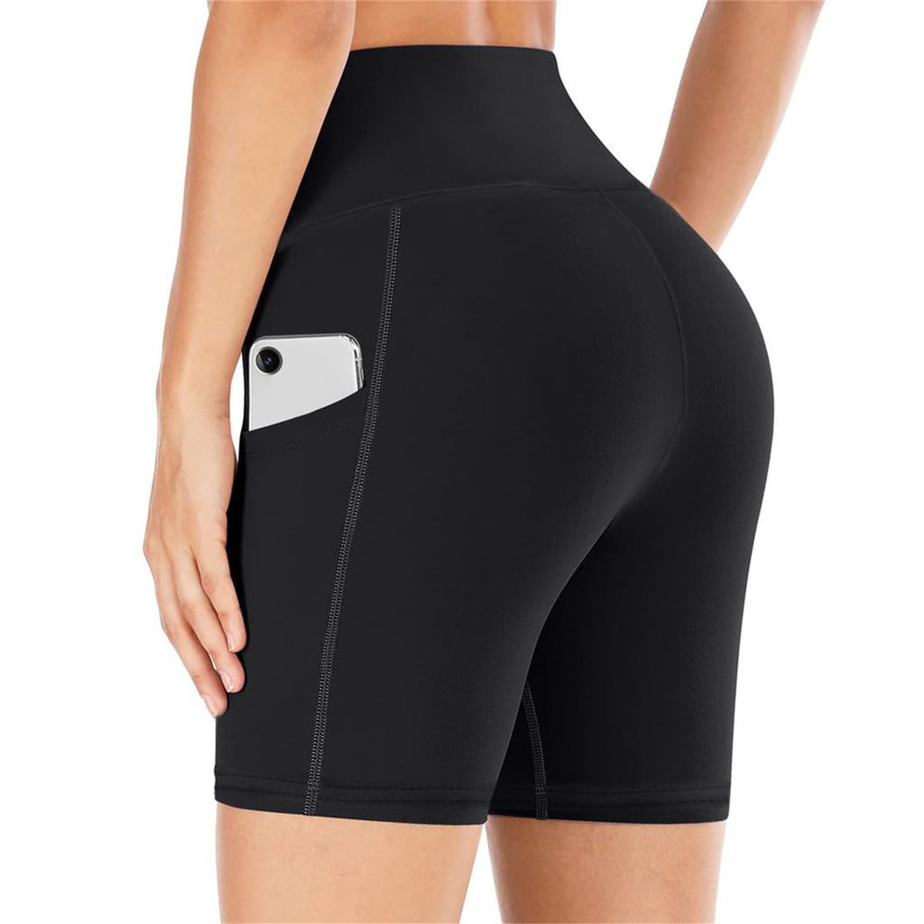 Women'S Seamless Knitted Color Buttocks Shorts Breathable High Elastic Sports Running Yoga Pants