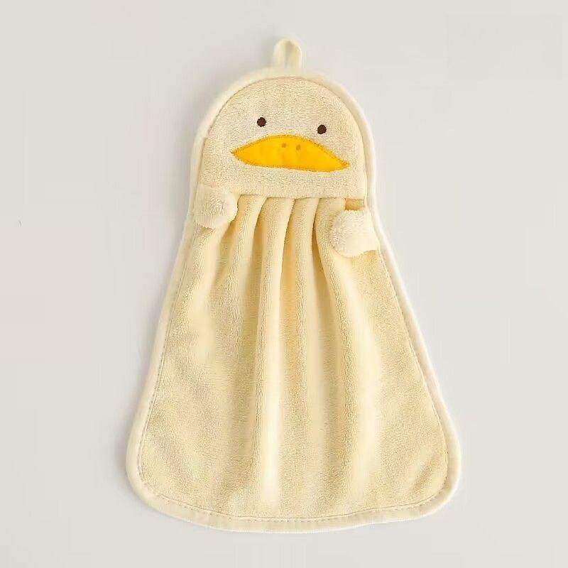 

25x37cm Cartoon Penguin Hand Towel Hanging Yellow Duck Coral Fleece Handkerchief Thickened Absorbent Kitchen Bathroom Sink Towel for Adults Children 25x37cm 1pcs жёлтый