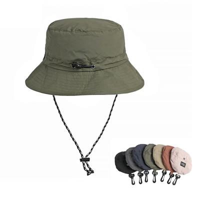 Outdoor Quick-drying Waterproof Fisherman Hat Sunshade Hat Summer Sun Protection Storage Hat Men's Drawstring Pot Hat Women