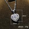 Exquisite Silver Color Love Heart Pendant Necklace for Women Shiny Cubic Zirconia Crystal Necklace Valentines Day Gift