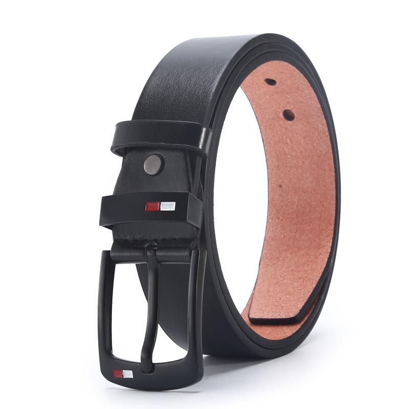 Belt Men'S Oil Drop Pin Buckle Microfiber Belt Business Belt Stall
