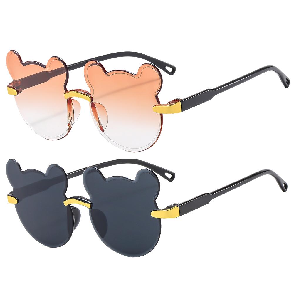 Children'S Sunglass Rimless Cartoon Bear Shape Sunshade Anti-Ultraviolet Glasses Outdoor Travel Skiing Sunglasses For Child Kids