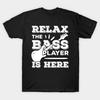 Men Black Print T-shirt Bass Player Guitar Musician Bassist Gift No-Cut Transfer Paper Print Cotton Tshirt