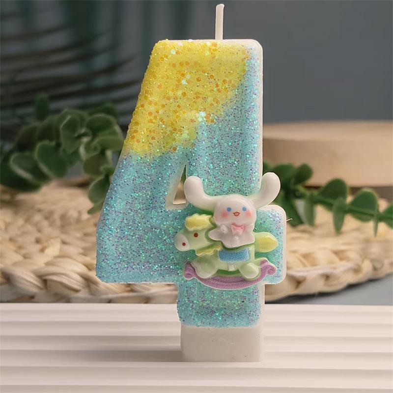 Creative Design Cute Cartoon Pacchard Dog Digital Candle Birthday Cake Decoration Digital Candle Atmosphere