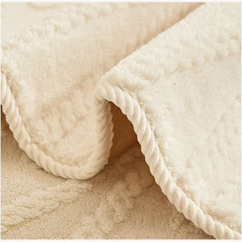 1 Stück Nordische Sofamatte Überwürfe Einfarbig Weich Plüsch Jacquard Sofakissen Schutz Zuhause Winter Warm Sofa Handtuch Housse Canape