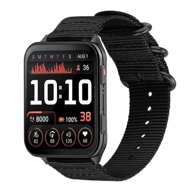 Ring‑Buckle Nylon‑Canvas Watch‑Band,Adjustable Replacement Wrist‑Strap Compatible‑With Garmin Venu X1 Smart Watch