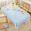 Cream Style Tablecloth Waterproof and Oil-proof Wash-free Light Luxury High-end Pvc Tablecloth Rectangular Table Mat Tablecloth