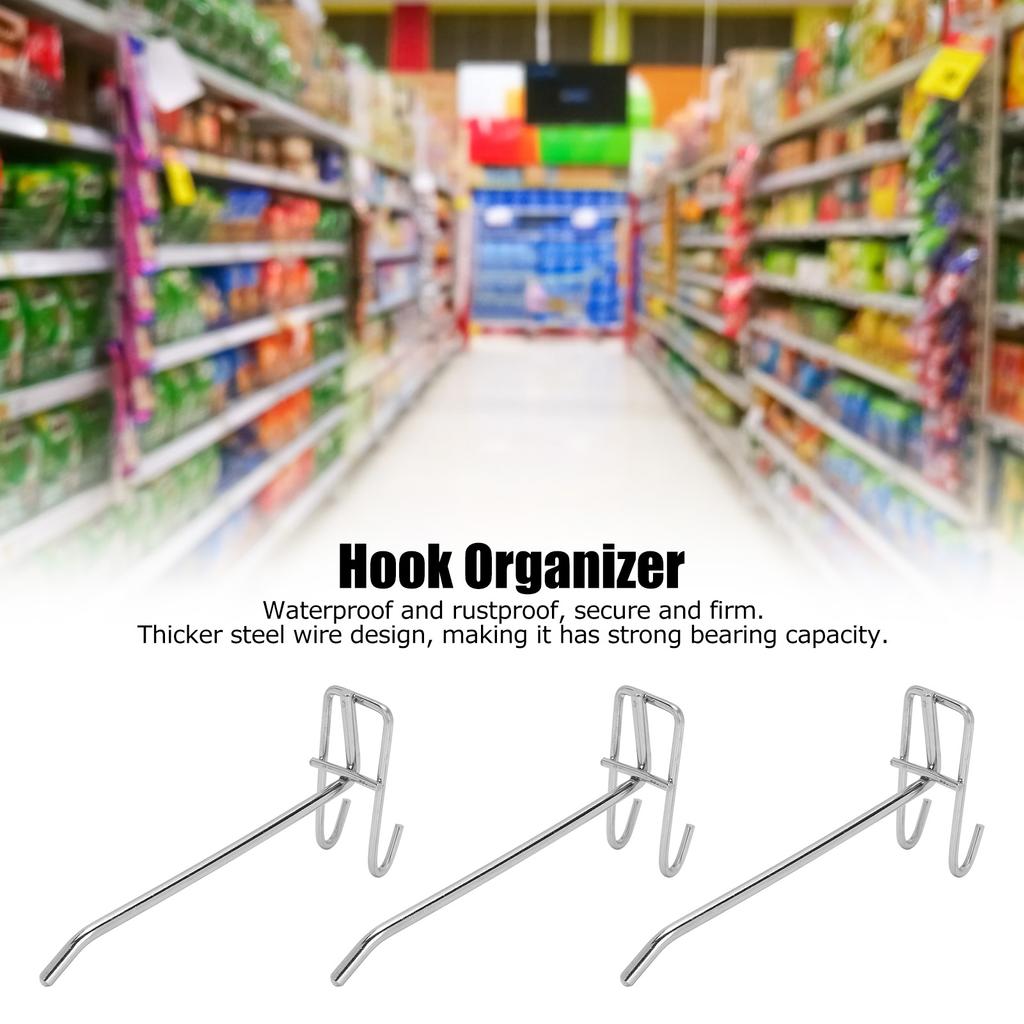 30pcs Supermarket Hook Iron Grid Shelf Hook Jewelry Display Shelf Hook 3.5mm Thickness