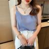 Ice Silk Halter Vest Women's Summer New Wear Design Sense Sleeveless Inside with Knitted Bottom Loose Top