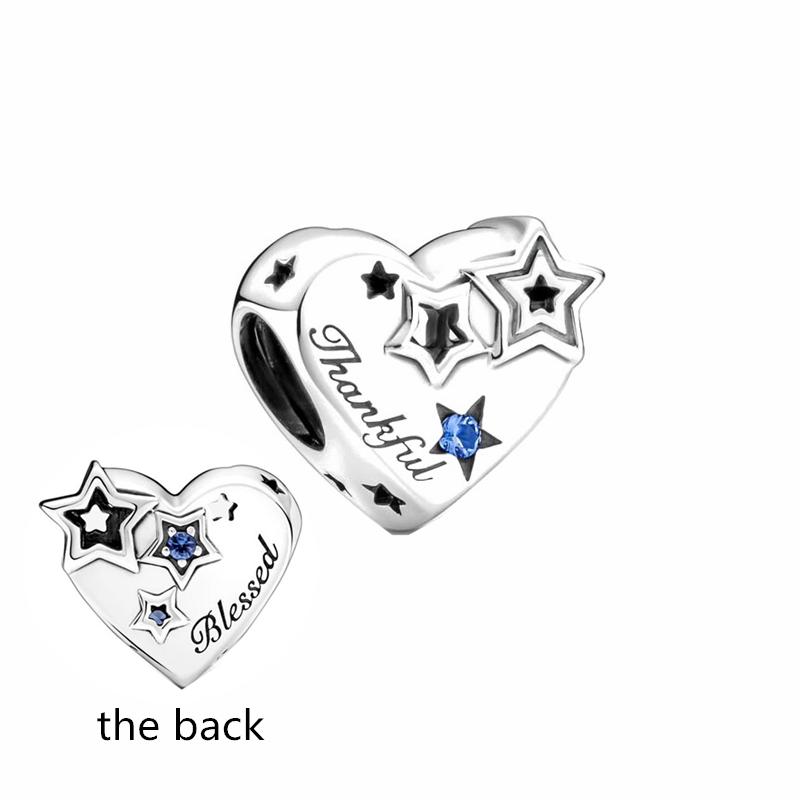 DIY Сияющие Звезды Небесно-Голубого Цвета Бусины-Шармы для Оригинального Серебряного Браслета Изготовление Ювелирных Изделий