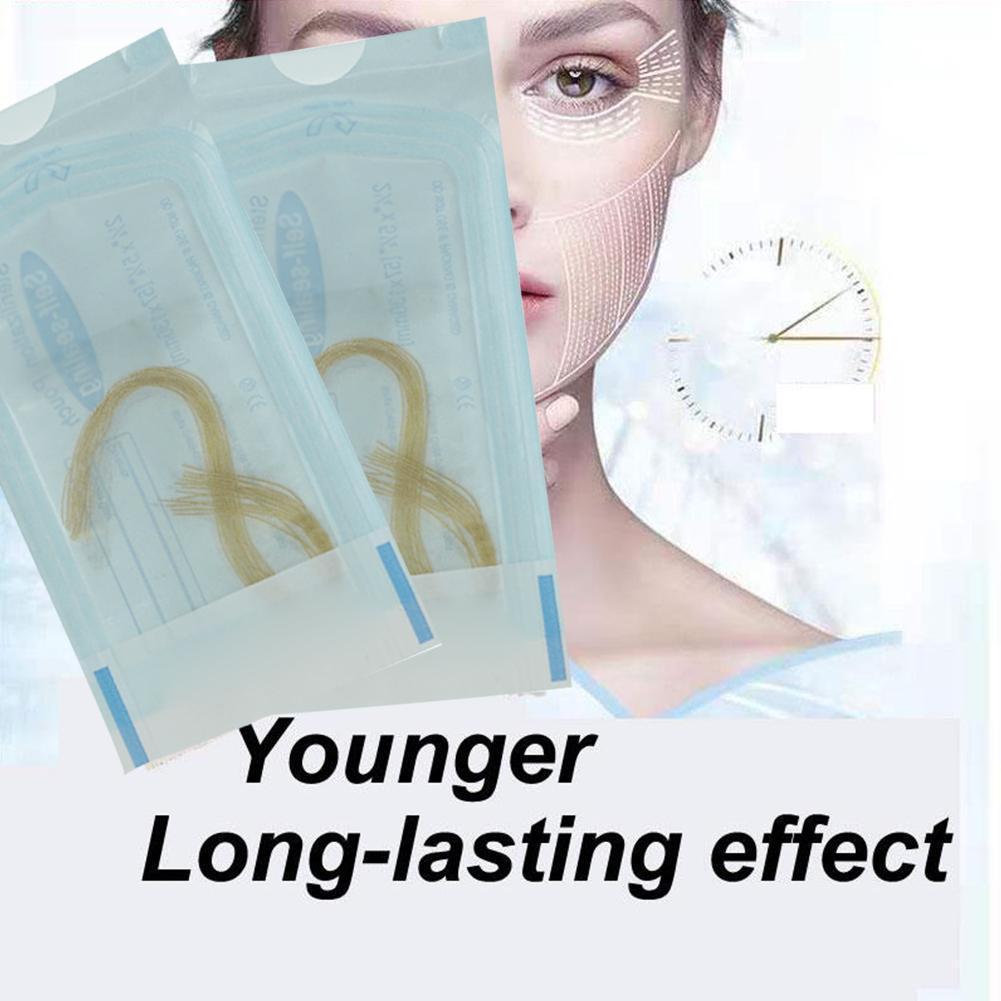 

1 упаковка 12 шт. без иглы, шелковая фиброиновая линия, эссенция для резьбы по лицу, антивозрастная эссенция для ухода за кожей с коллагеном, Hyal T1Y4