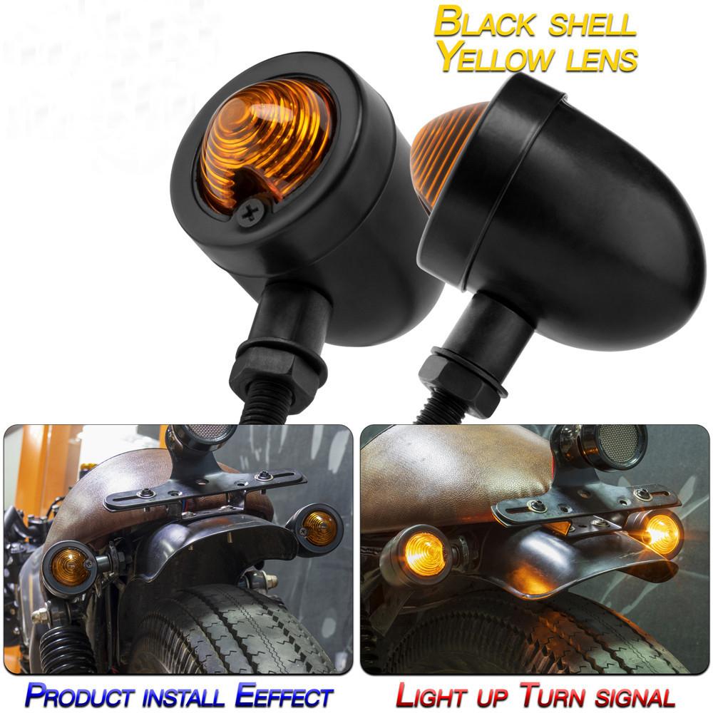 Motorcycle Turn Signal Light For Cafe Racer Moto Indicator Lamp Universal 12v Retro Metal Single Wire Motorbike Turn Signal