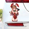 DM84#8.5x15cm Cute Anime Girl With Red Rabbit Ears Vinyl Car Sticker  Waterproof Vinyl Decal Car Accessories Decor