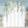 Tropical Greens Botanical Bath Shower Curtain Floral Butterfly Washable Hanging Curtain Bathroom Shower And Tub Decor With Hooks