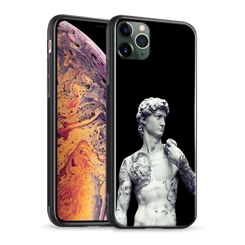 

Мягкий силиконовый стеклянный чехол для телефона с изображением Давида Микеланджело и татуировками, чехол для iPhone 6s 7 8 Plus X XR XS 11 12 13 mini Pro MAX iPhone 13Pro Max&Tempered Glass Case