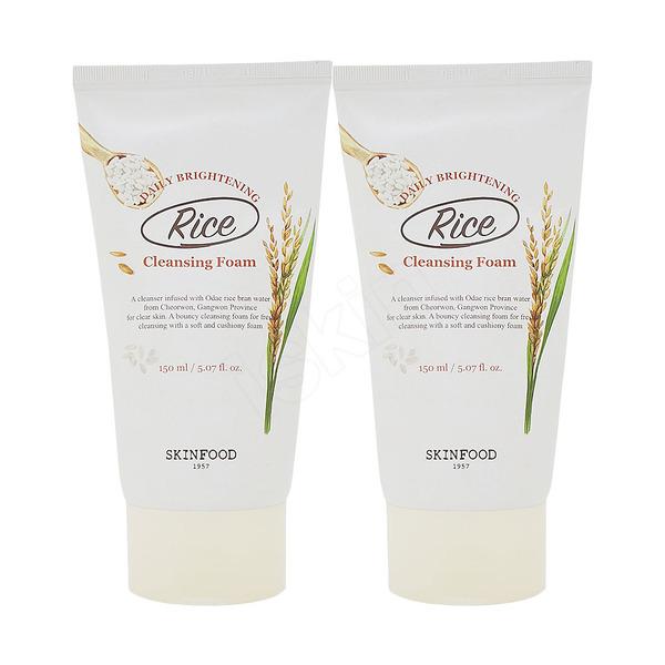 1+1 Skinfood Rice Daily Brightening Cleansing Foam 150ml Rice Cleansing Foam x2ea