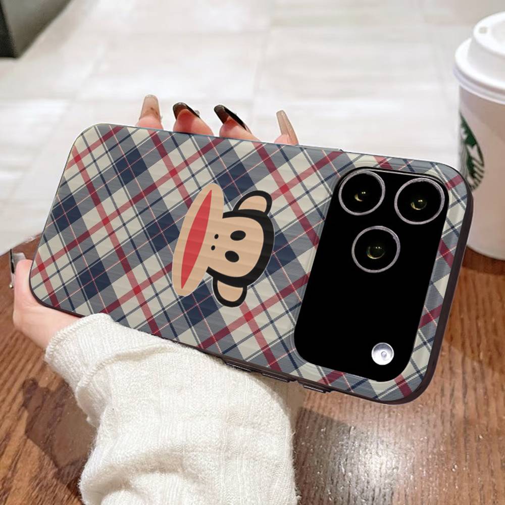 Classic Fashion Logo P-Paul F-Frank For IPhone 16 15 14 13 12 11 17 Pro Max Plus Wave Corrugated Phone Case Anti Drop Cover