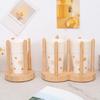 Removable Wood Paper Cup Dispenser 1/2 Grids Water Cup Organizer Disposable Cup Rack  Kitchen