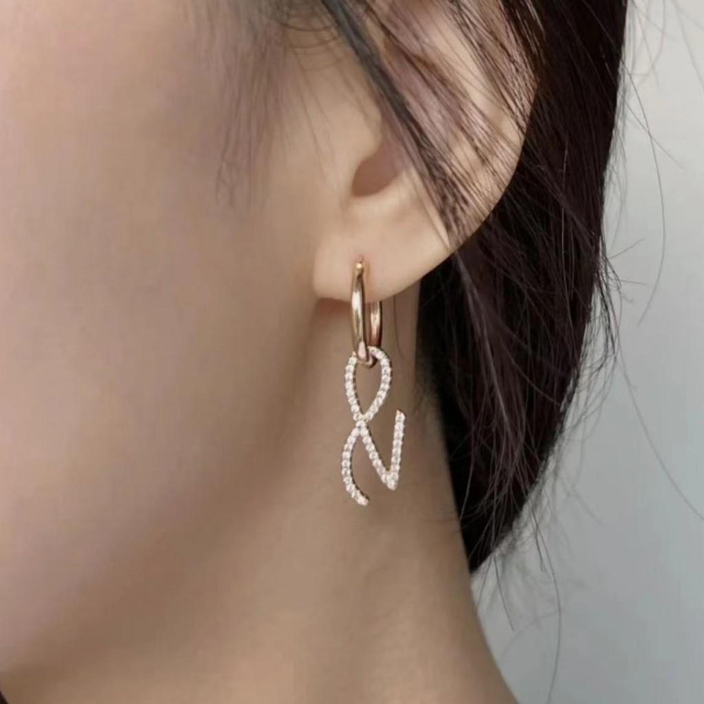 Kpop Idol JK Ear Studs Golden Logo Earring Korean Fashion Accessories Jewelry