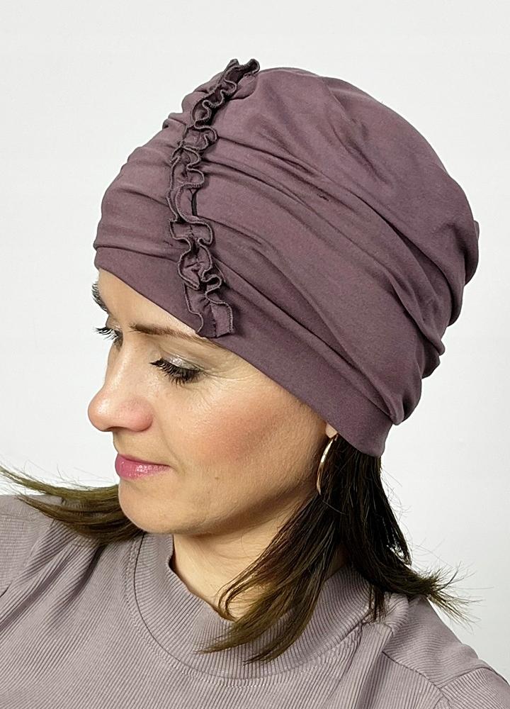 Kalina Turban Made of Bamboo In Cocoa Color Hat Even After Chemotherapy