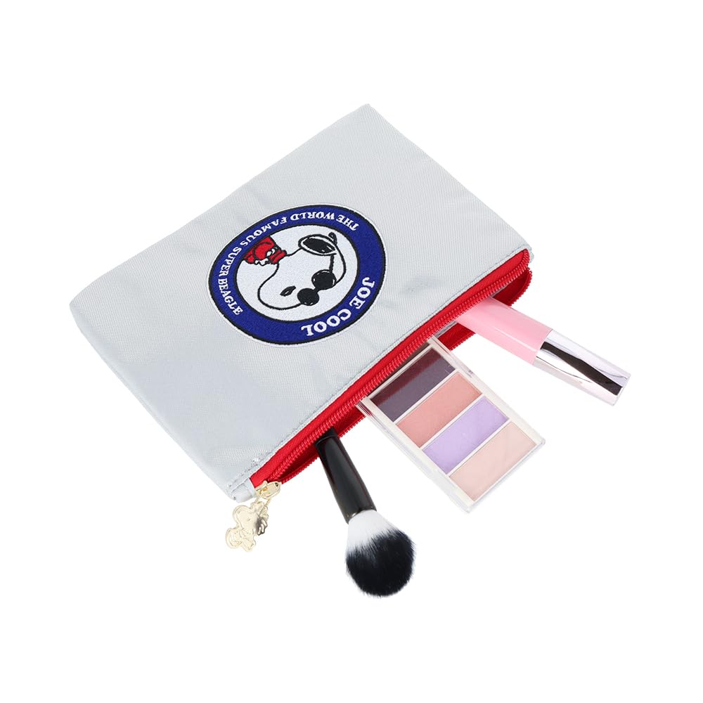 Stationery Snoopy Pouch Flat PEANUTS 75th Anniversary Silver S2333902 Sun-Star