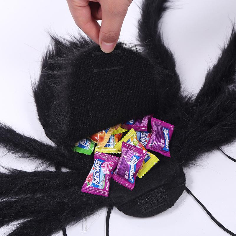 90/125CM Orrore Peluche Ragno Borsa Decorazione Halloween Caramelle Zaino Forma Ragno Grande Dolcetto o Scherzetto Halloween Oggetti di Scena Costume