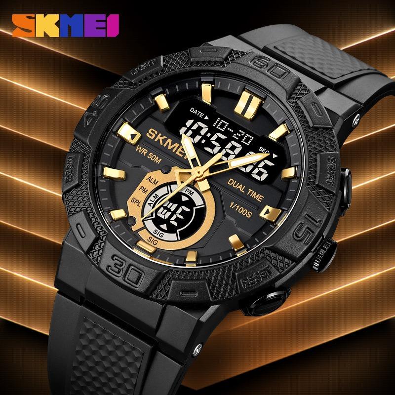 New fashionable dual-display sports watch, male student outdoor sports waterproof multi-function watch