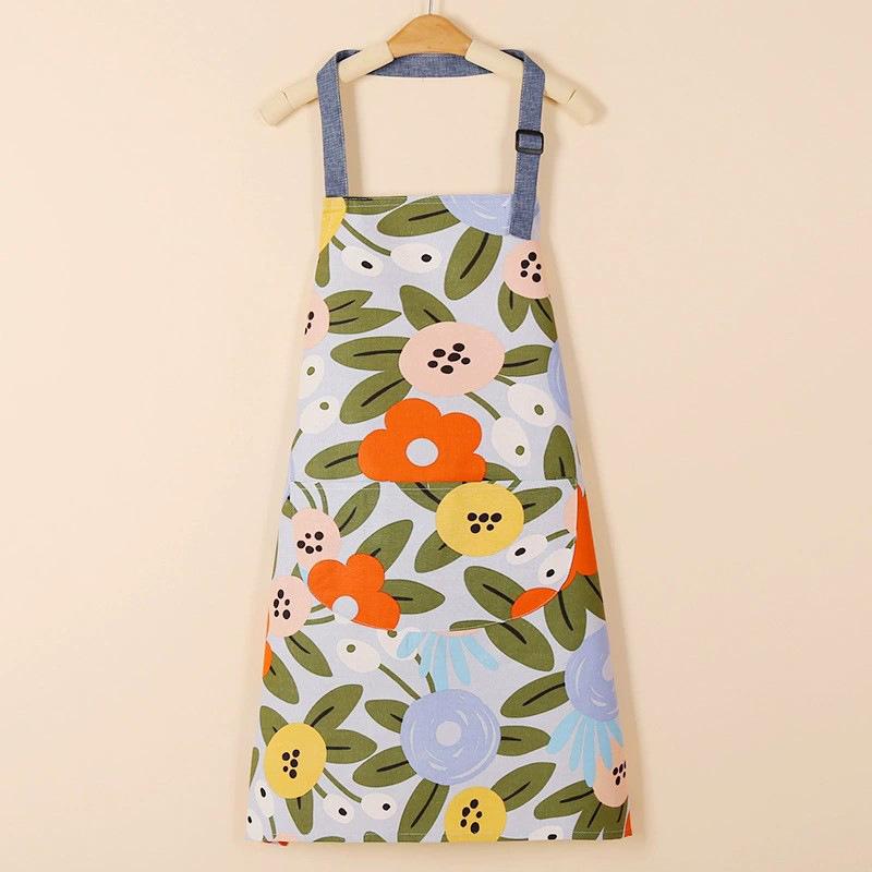 1PC Aprons Fashion Cotton Fabric Waterproof Thickened Dirt Resistant Kitchen Apron and Home Work Clothes Gardening Work Clothing