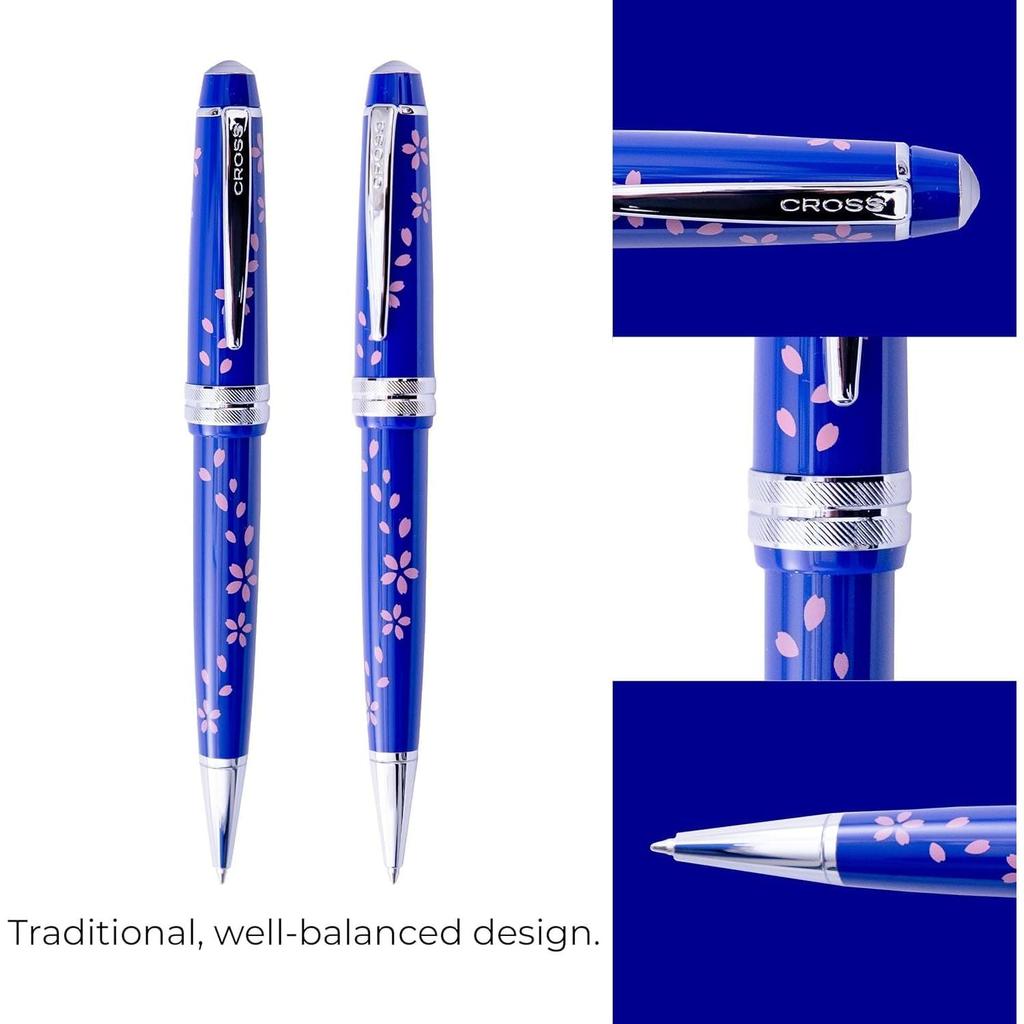 CROSS Bailey Light Ballpoint Pen AT0742-16 Oil-based Fine Point with Gift Box and Shopper Cherry Blossom Blue