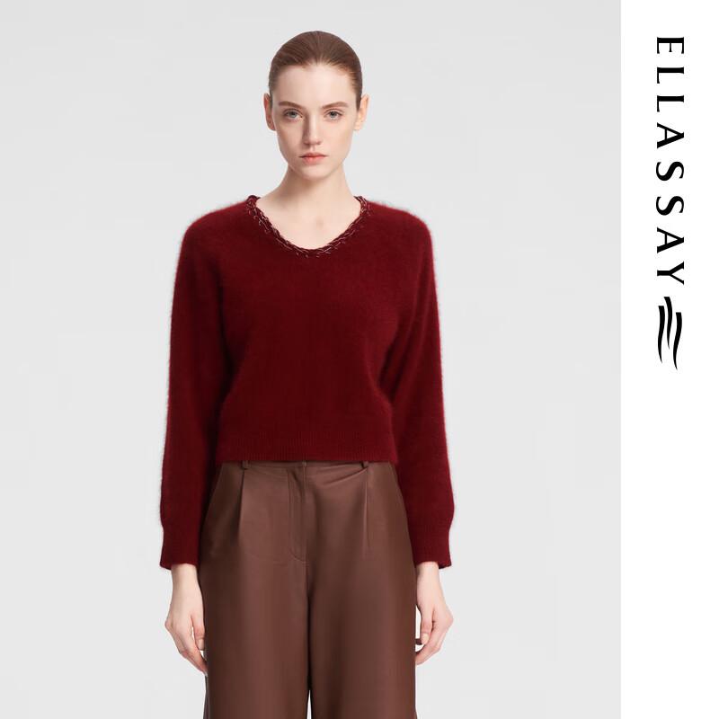 ELLASSAY Women's Cashmere Blend Long-Sleeve Sweater