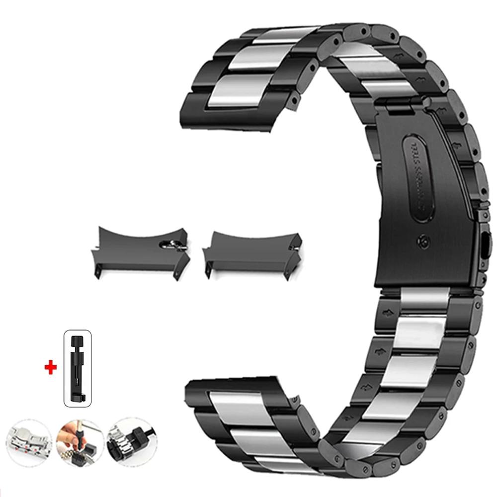 No Gaps Band for Samsung Galaxy Watch7 6 4 Classic 46mm 47mm/Watch4 5 pro 44mm 40mm Stainless Steel Strap Curved end Bracelet