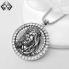 Xiwier Retro Copper Zircon Pendant Necklace for Men and Women